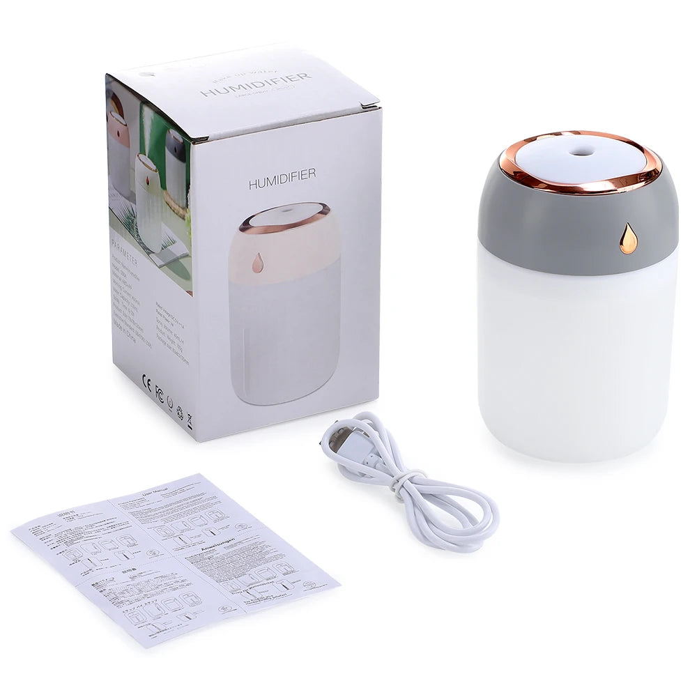 Air Humidifier & Aroma Oil Diffuser With Colorful Night Light